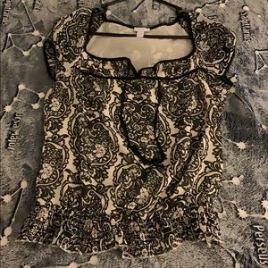 Black and white paisley print shirt
